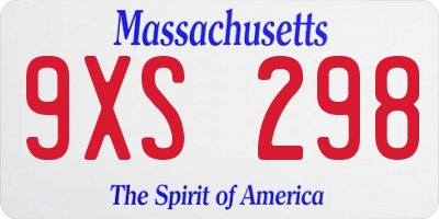 MA license plate 9XS298