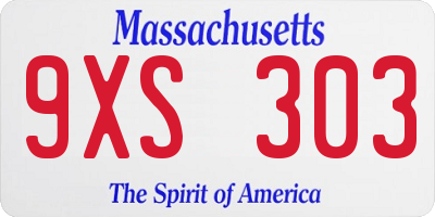 MA license plate 9XS303