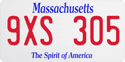 MA license plate 9XS305