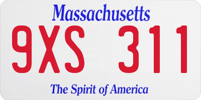 MA license plate 9XS311