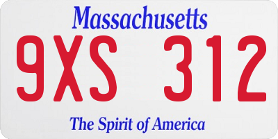 MA license plate 9XS312