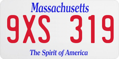MA license plate 9XS319