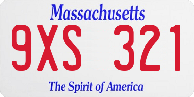 MA license plate 9XS321