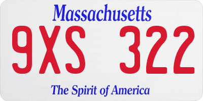 MA license plate 9XS322