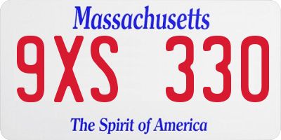 MA license plate 9XS330