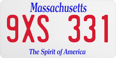 MA license plate 9XS331