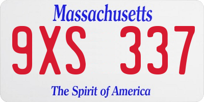 MA license plate 9XS337