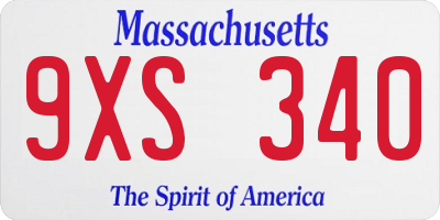 MA license plate 9XS340