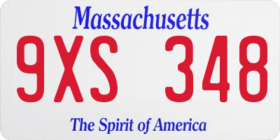 MA license plate 9XS348