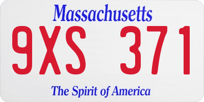 MA license plate 9XS371