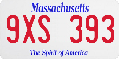 MA license plate 9XS393