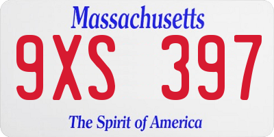 MA license plate 9XS397