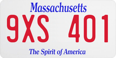 MA license plate 9XS401