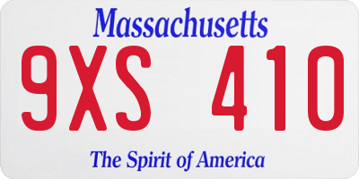 MA license plate 9XS410