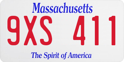 MA license plate 9XS411