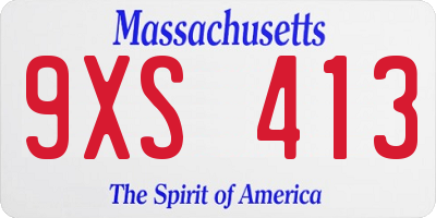 MA license plate 9XS413