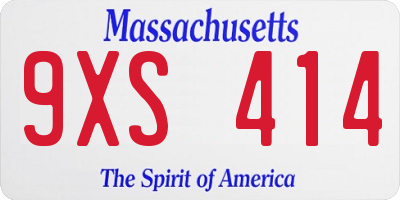 MA license plate 9XS414