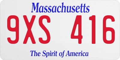 MA license plate 9XS416