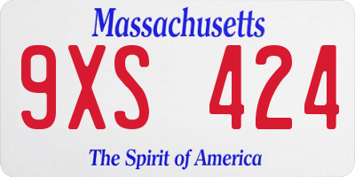 MA license plate 9XS424