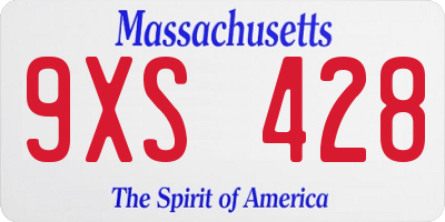 MA license plate 9XS428