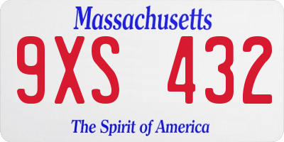 MA license plate 9XS432
