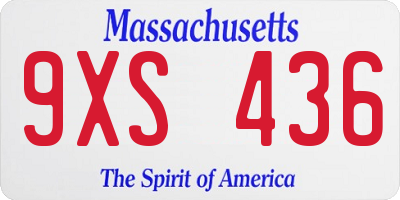 MA license plate 9XS436