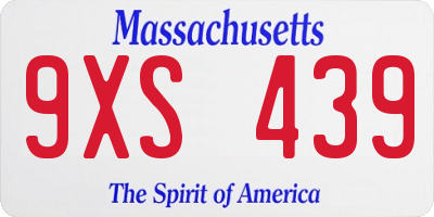 MA license plate 9XS439