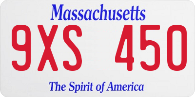 MA license plate 9XS450