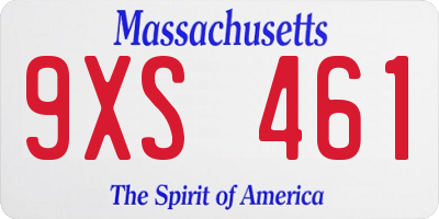 MA license plate 9XS461