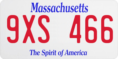 MA license plate 9XS466