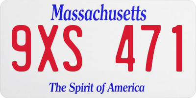 MA license plate 9XS471