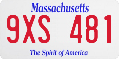 MA license plate 9XS481