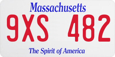 MA license plate 9XS482
