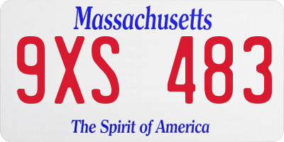MA license plate 9XS483