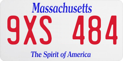 MA license plate 9XS484