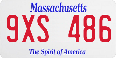 MA license plate 9XS486