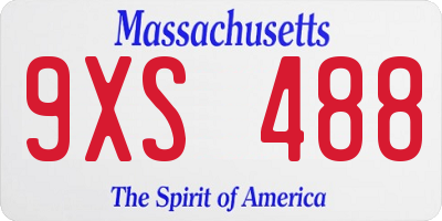 MA license plate 9XS488