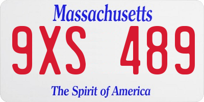 MA license plate 9XS489