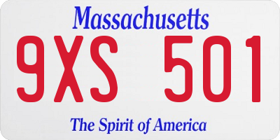 MA license plate 9XS501