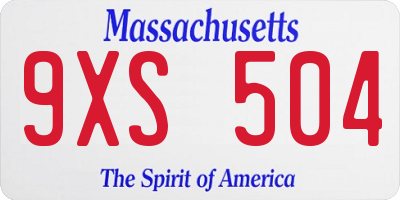 MA license plate 9XS504