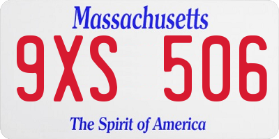 MA license plate 9XS506