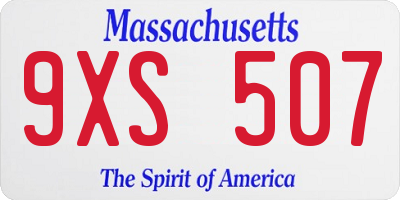 MA license plate 9XS507