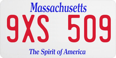 MA license plate 9XS509