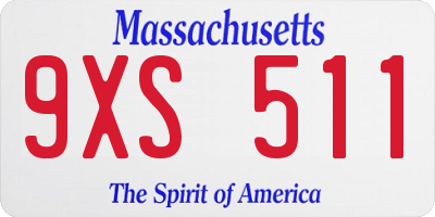 MA license plate 9XS511