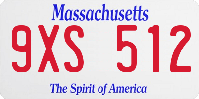 MA license plate 9XS512