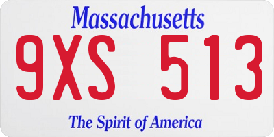 MA license plate 9XS513