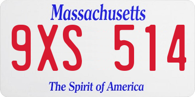 MA license plate 9XS514