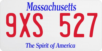 MA license plate 9XS527