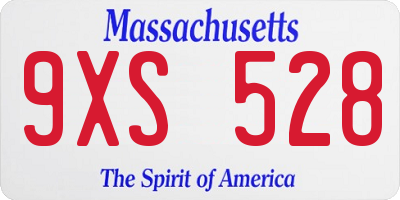 MA license plate 9XS528