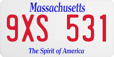MA license plate 9XS531